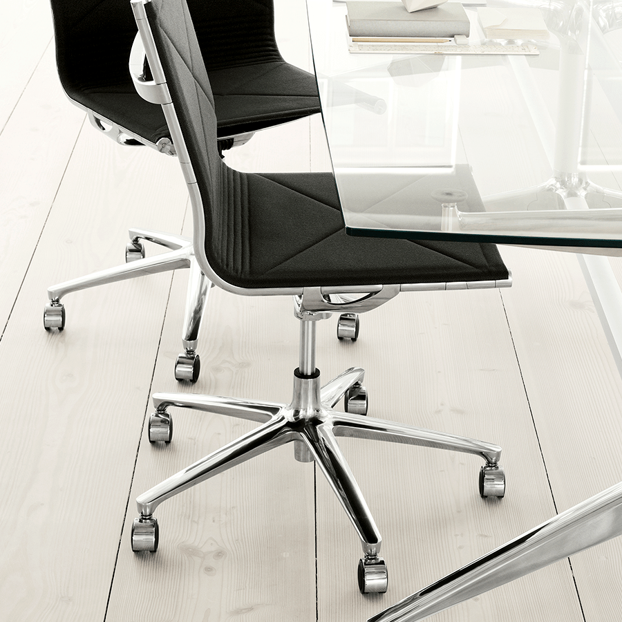 JOINT 1211 OFFICE CHAIR BLACK LEATHER - DYKE & DEAN