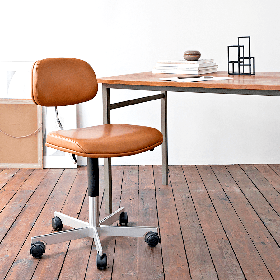 KEVI 2534U OFFICE CHAIR BLACK LEATHER - DYKE & DEAN