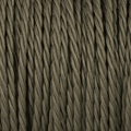 Khaki green twisted fabric-covered lighting cable close-up