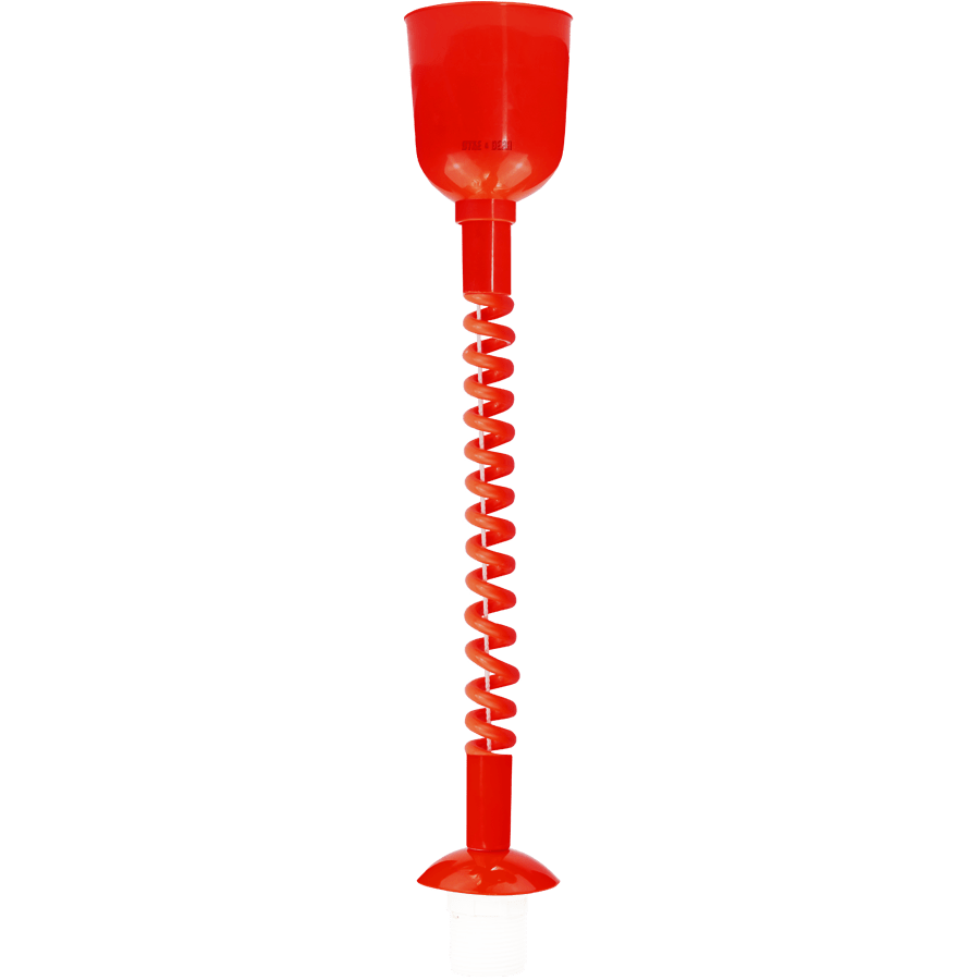 LARGE ORANGE ENAMEL RETRACTABLE CORD LIGHT - DYKE & DEAN