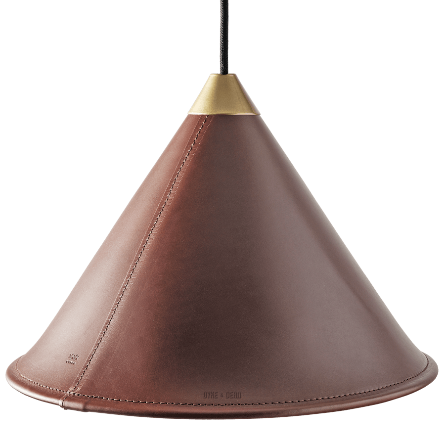 LEATHER CONE LAMP CHOCOLATE - DYKE & DEAN