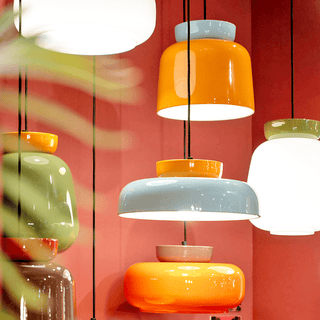 MARACANÀ SHORT CERAMIC GLASS PENDANT SHADE LAMP - DYKE & DEAN