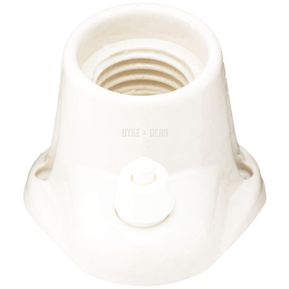 OFF WHITE LIGHT SWITCHED CERAMIC FIXED SOCKET LAMP - DYKE & DEAN