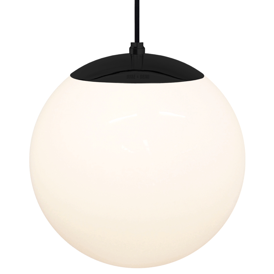 OPAL GLOBE PENDANT BLACK 300mm - DYKE & DEAN