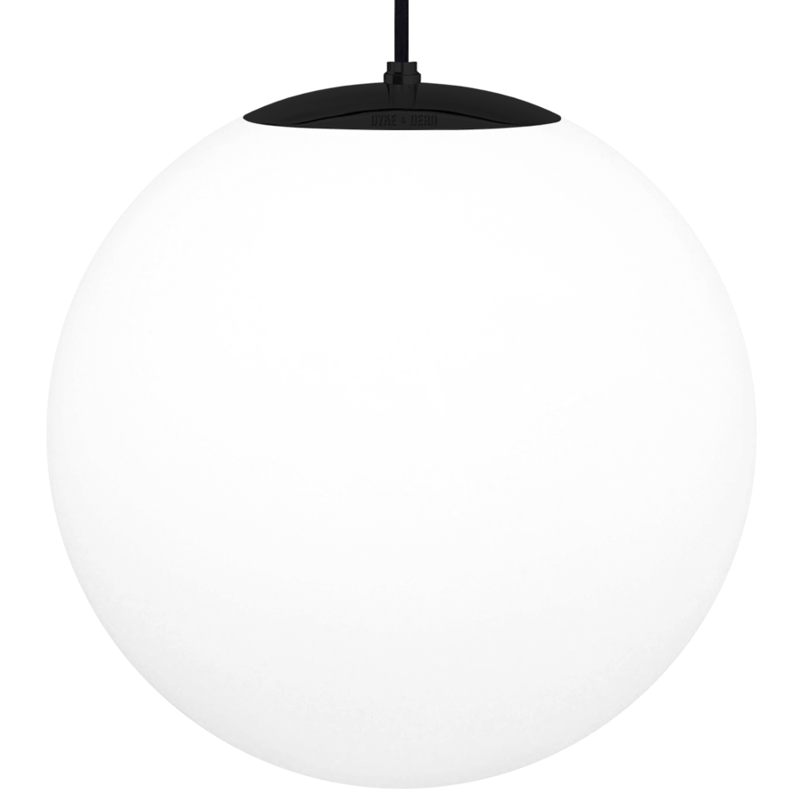 OPAL GLOBE PENDANT BLACK 500mm - DYKE & DEAN