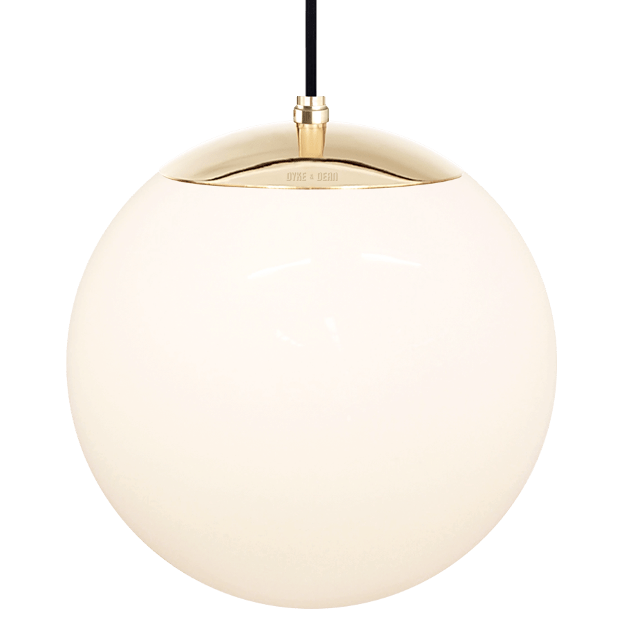 OPAL GLOBE PENDANT BRASS 300mm - DYKE & DEAN