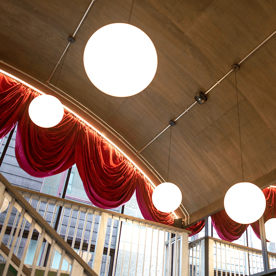 OPAL GLOBE PENDANT BRASS 500mm - DYKE & DEAN