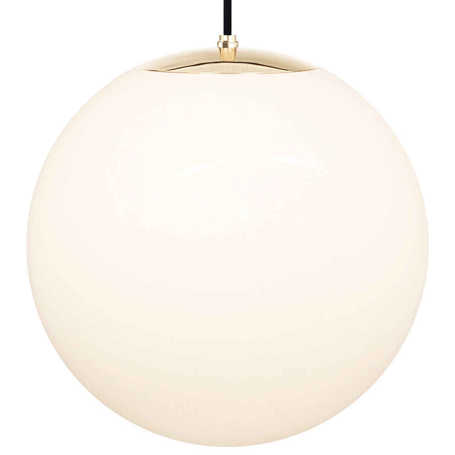 OPAL GLOBE PENDANT BRASS 500mm - DYKE & DEAN