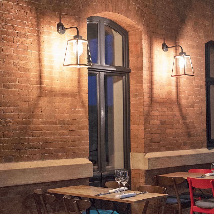 OUTDOOR LANTERN WALL LAMP FROSTED GLASS - DYKE & DEAN