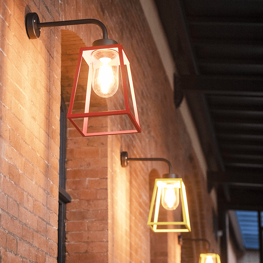 OUTDOOR LANTERN WALL LAMP FROSTED GLASS - DYKE & DEAN