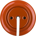 Brick Red porcelain wall cable gland by Katy Paty with 8.5mm central cable hole