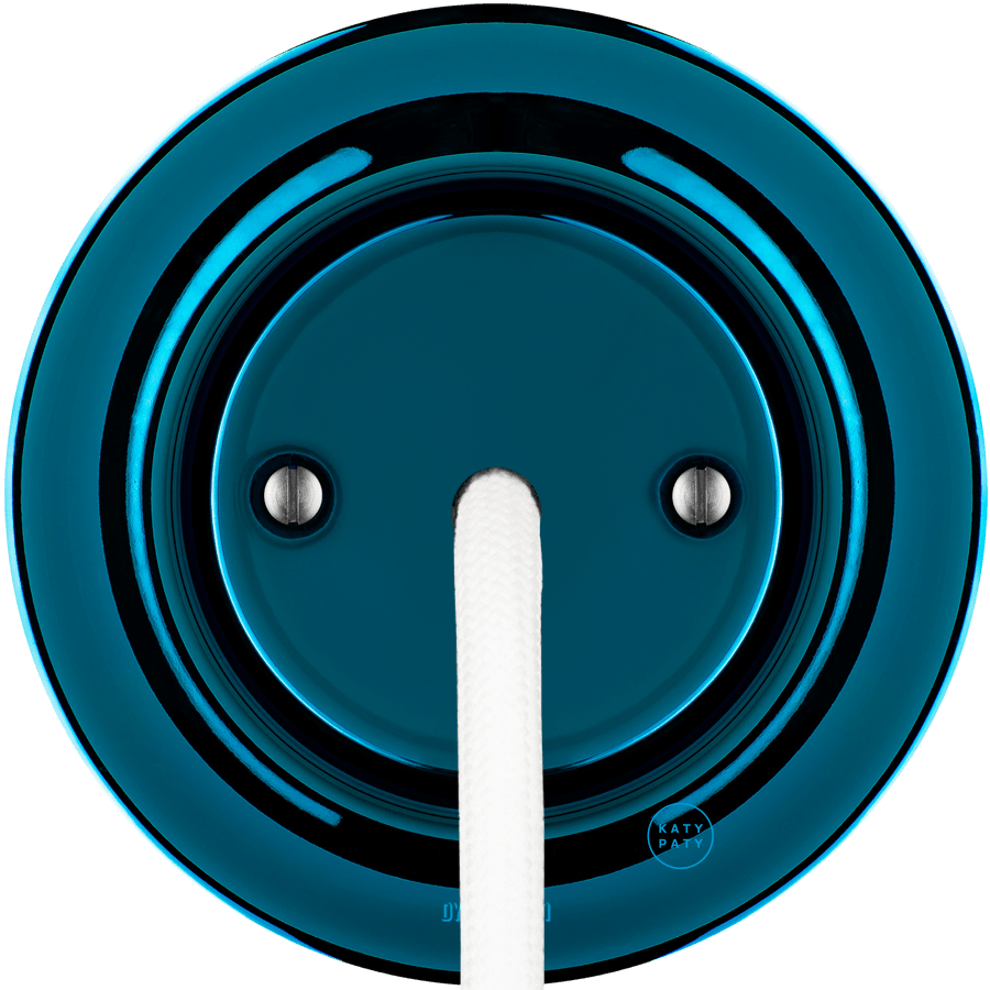 PORCELAIN WALL CABLE GLAND SOCKET DARK BLUE - DYKE & DEAN