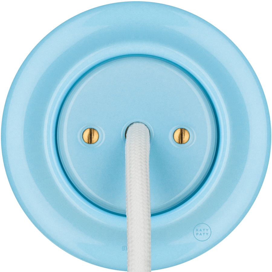 PORCELAIN WALL CABLE GLAND SOCKET PASTEL BLUE - DYKE & DEAN