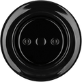 Black porcelain wall end plug by Katy Paty with an 8.5mm central hole