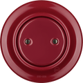 Burgundy porcelain wall end plug by Katy Paty with an 8.5mm central hole
