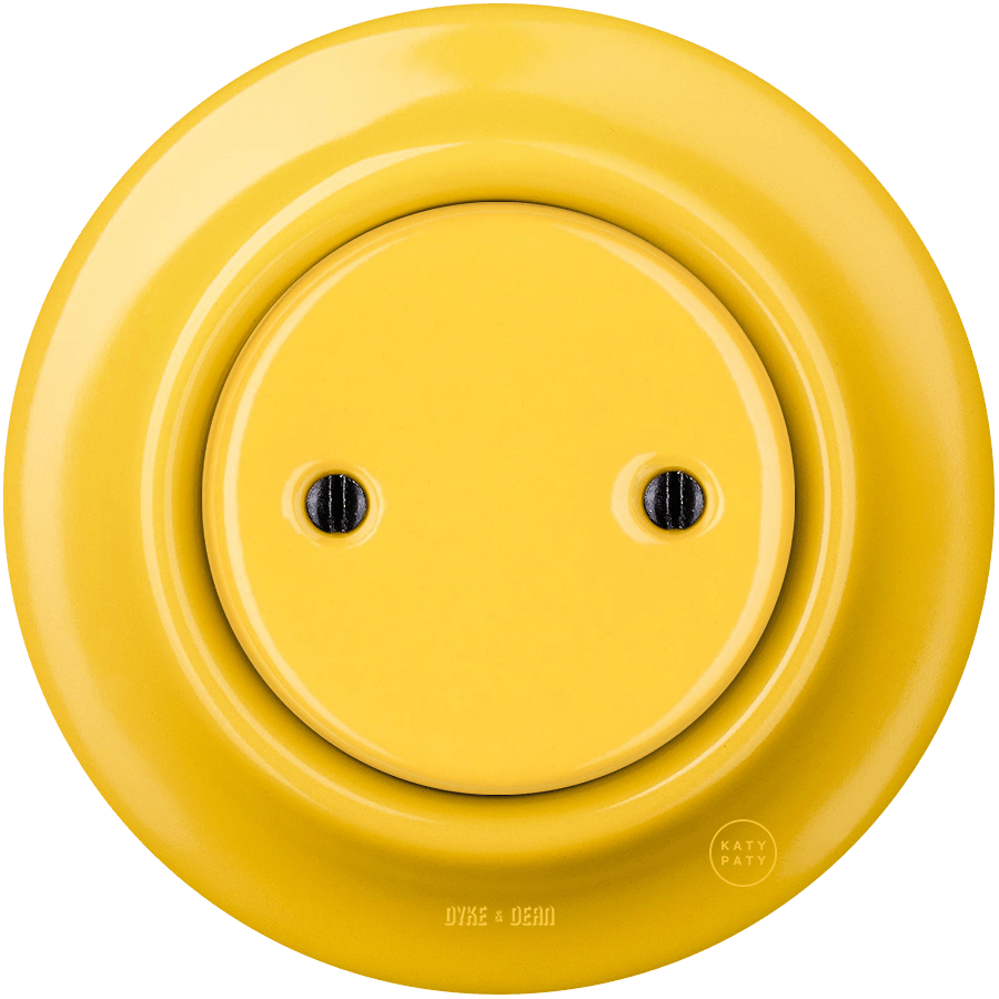 PORCELAIN WALL END PLUG SOCKET YELLOW - DYKE & DEAN