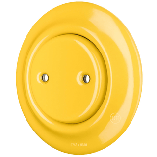 PORCELAIN WALL END PLUG SOCKET YELLOW - DYKE & DEAN