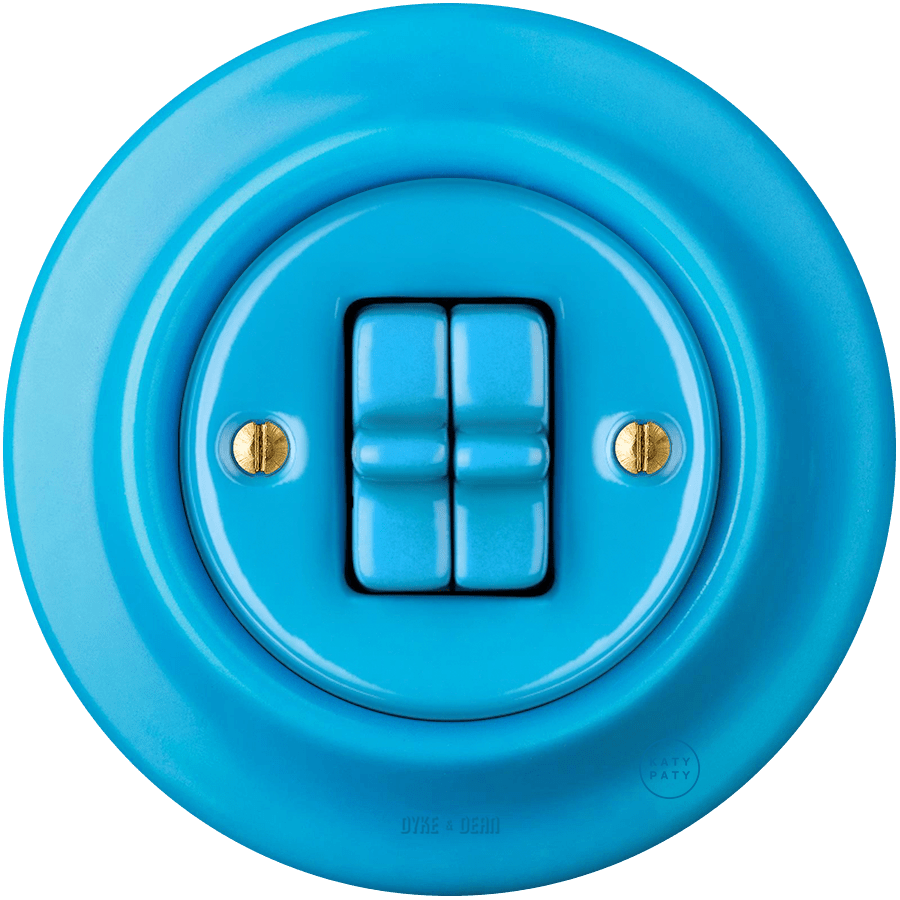 PORCELAIN WALL LIGHT SWITCH AZURE 2 TOGGLE - DYKE & DEAN