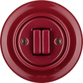 PORCELAIN WALL LIGHT SWITCH BURGUNDY DOUBLE - DYKE & DEAN