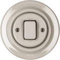 Cappuccino porcelain wall light switch with fat button by Katy Paty