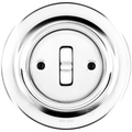 PORCELAIN WALL LIGHT SWITCH CHROME TOGGLE - DYKE & DEAN