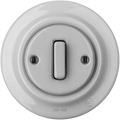 Grey porcelain wall light switch with slim button by Katy Paty