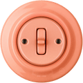 PORCELAIN WALL LIGHT SWITCH SALMON TOGGLE - DYKE & DEAN