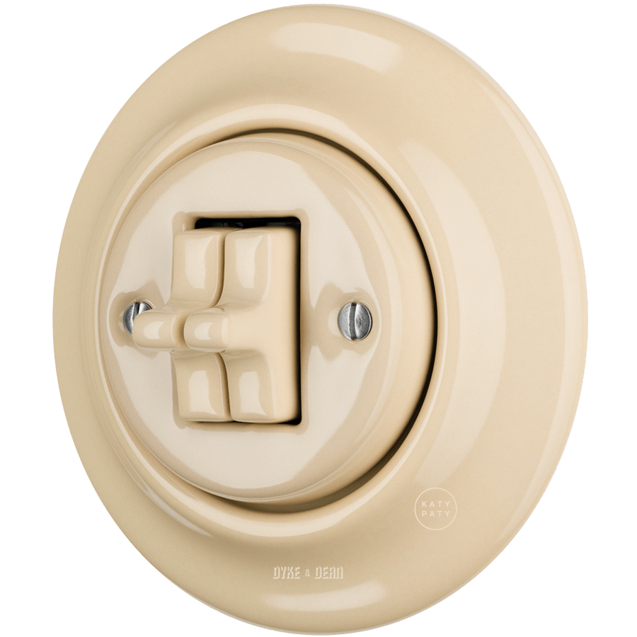 PORCELAIN WALL LIGHT SWITCH SAND 2 TOGGLE - DYKE & DEAN