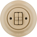 PORCELAIN WALL LIGHT SWITCH SAND 2 TOGGLE - DYKE & DEAN