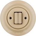 PORCELAIN WALL LIGHT SWITCH SAND DOUBLE - DYKE & DEAN