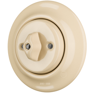 PORCELAIN WALL LIGHT SWITCH SAND ROTARY - DYKE & DEAN