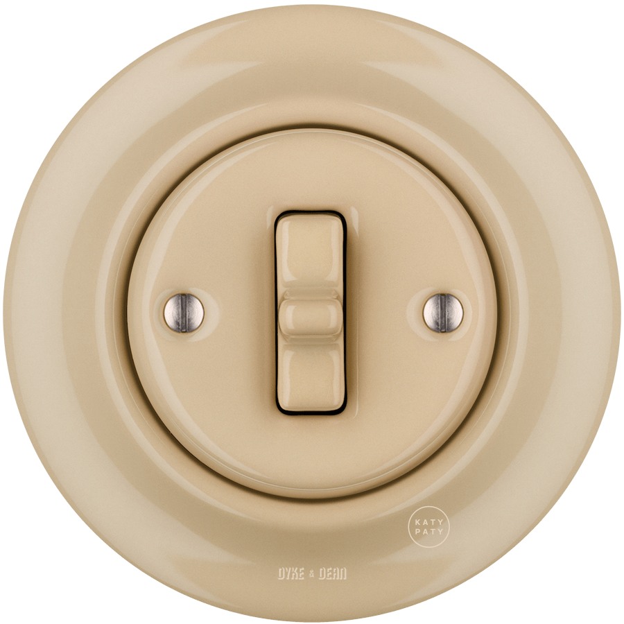 PORCELAIN WALL LIGHT SWITCH SAND TOGGLE - DYKE & DEAN