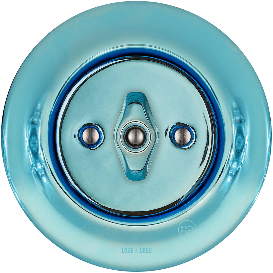 PORCELAIN WALL LIGHT SWITCH SKY BLUE ROTARY - DYKE & DEAN