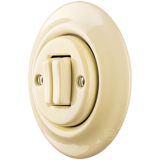 PORCELAIN WALL LIGHT SWITCH VANILLA DOUBLE - DYKE & DEAN