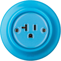 Azure porcelain USA 20 amp wall socket by Katy Paty