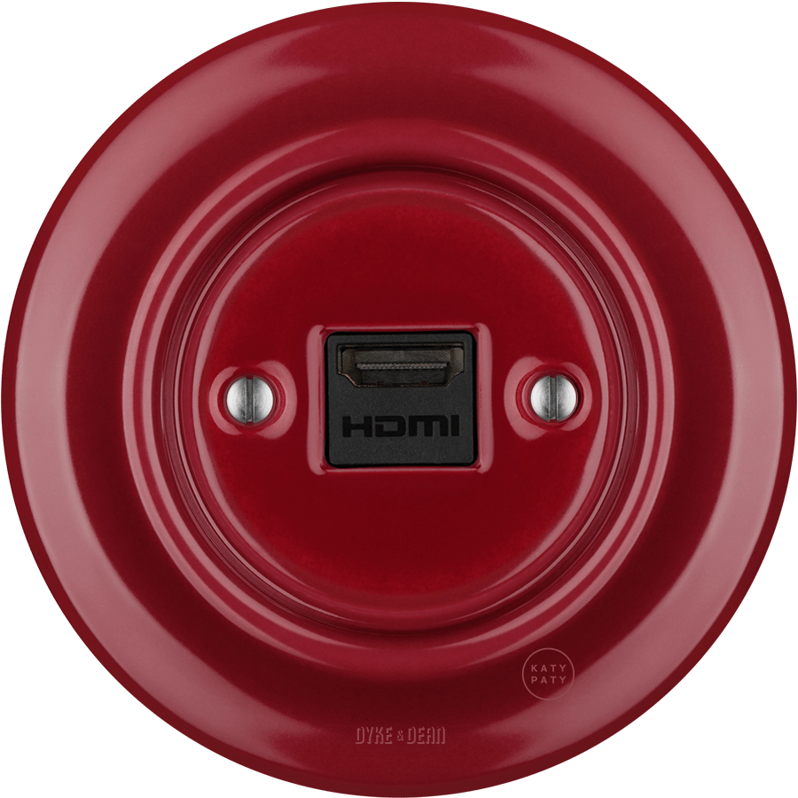 PORCELAIN WALL SOCKET BURGUNDY HDMI - DYKE & DEAN