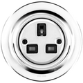 PORCELAIN WALL SOCKET CHROME UK - DYKE & DEAN