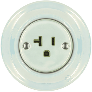 PORCELAIN WALL SOCKET CONCHA USA 20AMP - DYKE & DEAN