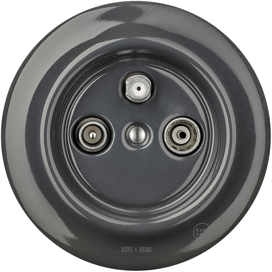 PORCELAIN WALL SOCKET DARK GREY TV ANTENNA - DYKE & DEAN