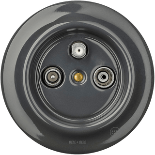 PORCELAIN WALL SOCKET DARK GREY TV ANTENNA - DYKE & DEAN