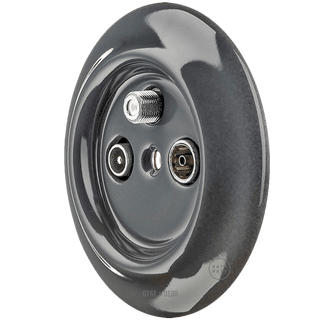 PORCELAIN WALL SOCKET DARK GREY TV ANTENNA - DYKE & DEAN