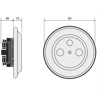 PORCELAIN WALL SOCKET DARK GREY TV ANTENNA - DYKE & DEAN