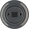 Dark Grey porcelain USB-C charger wall socket by Katy Paty