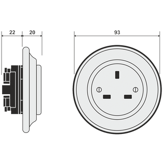 PORCELAIN WALL SOCKET DERMA UK - DYKE & DEAN