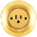 PORCELAIN WALL SOCKET GOLD USA 15 AMP - DYKE & DEAN