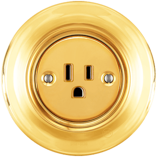 PORCELAIN WALL SOCKET GOLD USA 15 AMP - DYKE & DEAN