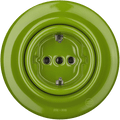 Green porcelain 2-pin schuko wall socket by Katy Paty