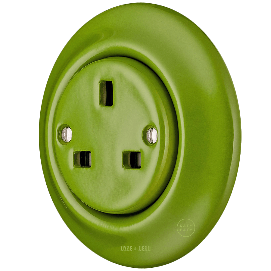 PORCELAIN WALL SOCKET GREEN UK - DYKE & DEAN