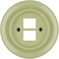 Moss Green porcelain PC and USB data wall socket by Katy Paty