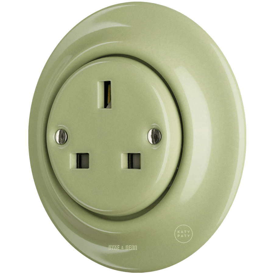 PORCELAIN WALL SOCKET MOSS GREEN UK - DYKE & DEAN